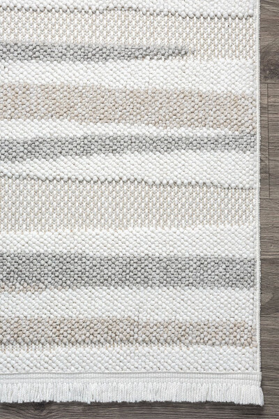 Cream Beige Grey Soft Textured Rug Carpet Living Room Kitchen Corridor Runner Woven Machine Rug 005 - 2