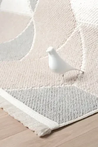 Cream Beige Grey Soft Touch Carpet Rug Kitchen Living Room Hall Runner Woven Machine Carpet 008-Cream 5 - 5