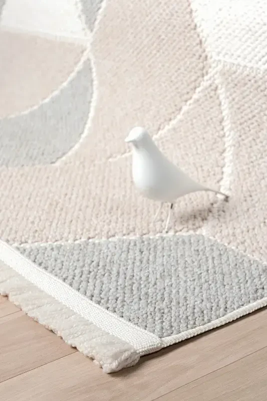 Cream Beige Grey Soft Touch Carpet Rug Kitchen Living Room Hall Runner Woven Machine Carpet 008-Cream 5 - 5