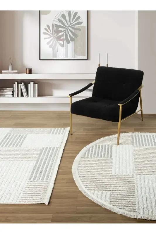 Cream Beige Grey Soft Touch Carpet Rug Living Room Kitchen Hallway Runner Woven Machine Carpet 009-Cream 3 - 4