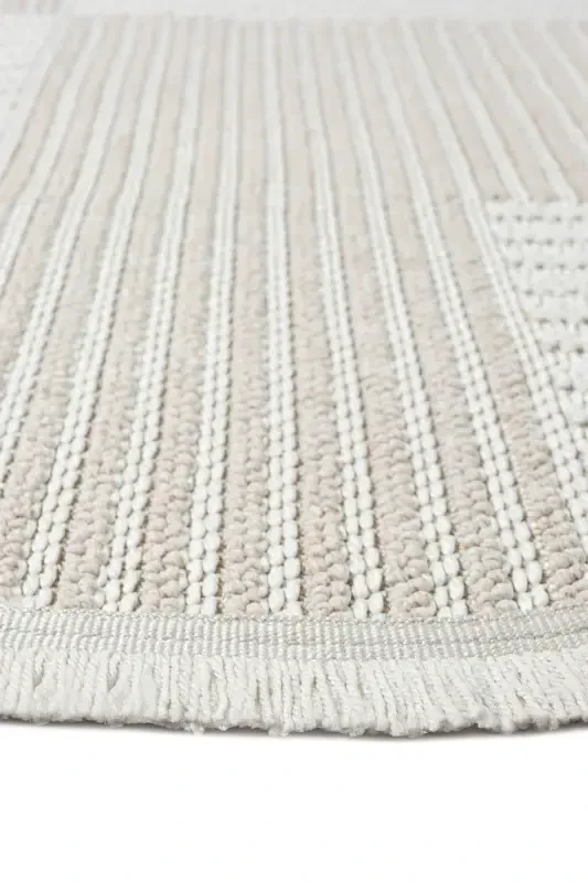 Cream Beige Grey Soft Touch Round Carpet Rug Kitchen Hallway Runner Woven Machine Carpet 009 DAİRE-Cream 4 - 2