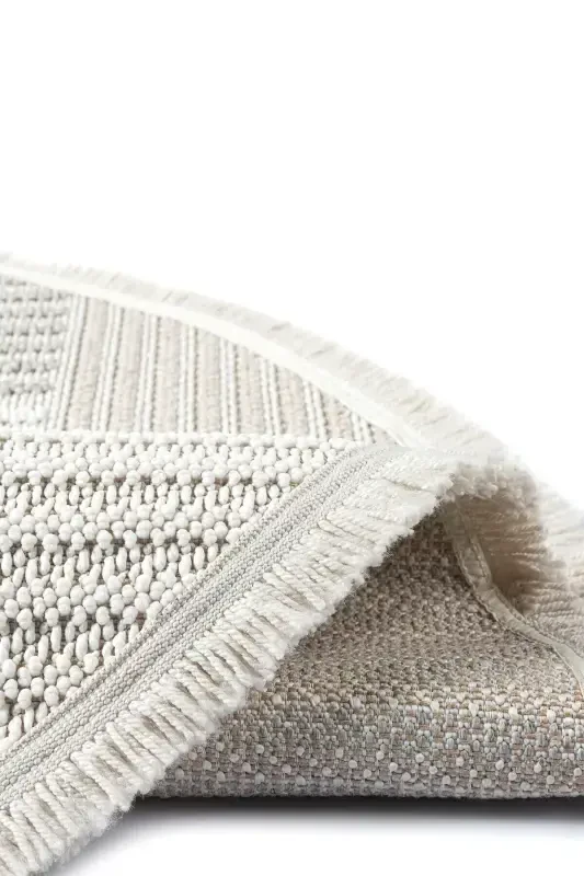 Cream Beige Grey Soft Touch Round Carpet Rug Kitchen Hallway Runner Woven Machine Carpet 009 DAİRE-Cream 4 - 5