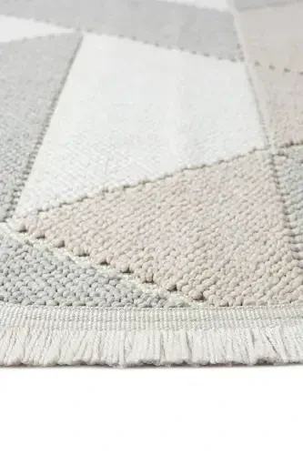 Cream Beige Grey Soft Touch Round Rug Kilim Kitchen Hallway Runner Woven Machine Carpet 008 DAİRE-Cream 6 - 2