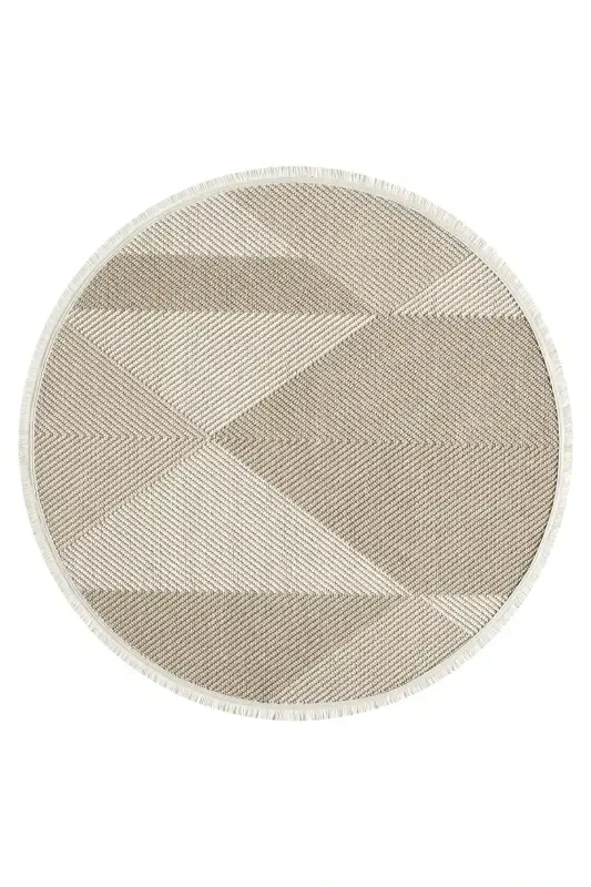Cream Beige Mink Soft Round Carpet Living Room Kitchen Hallway Runner Woven Machine Carpet 002 DAİRE-Bej 10 - 5