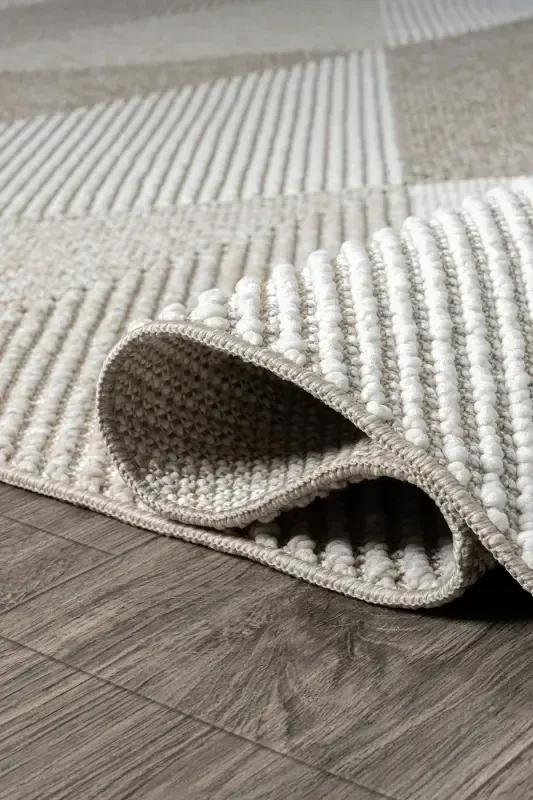 Cream Beige Mink Soft Touch Carpet Rug Living Room Kitchen Hallway Runner Woven Machine Made Carpet 002-Cream - 3