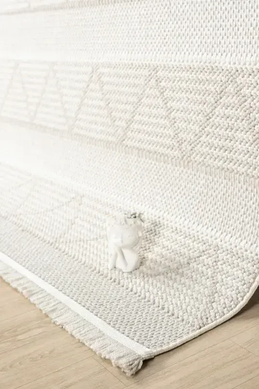 Cream Beige Soft Woven Carpet Kilim Living Room Kitchen Hallway Runner Woven Machine Carpet 0017-Cream 15 - ELIZ HOME