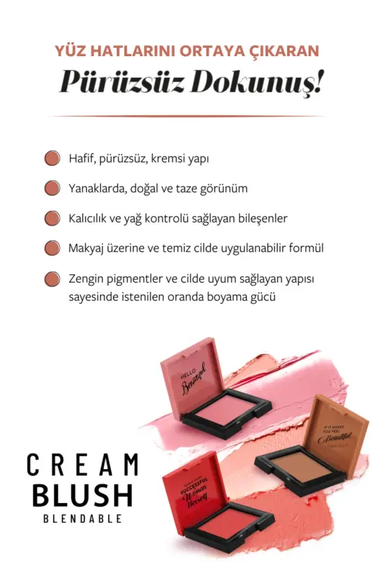 Cream Blush - Krem Allık 44 Blossom - 4