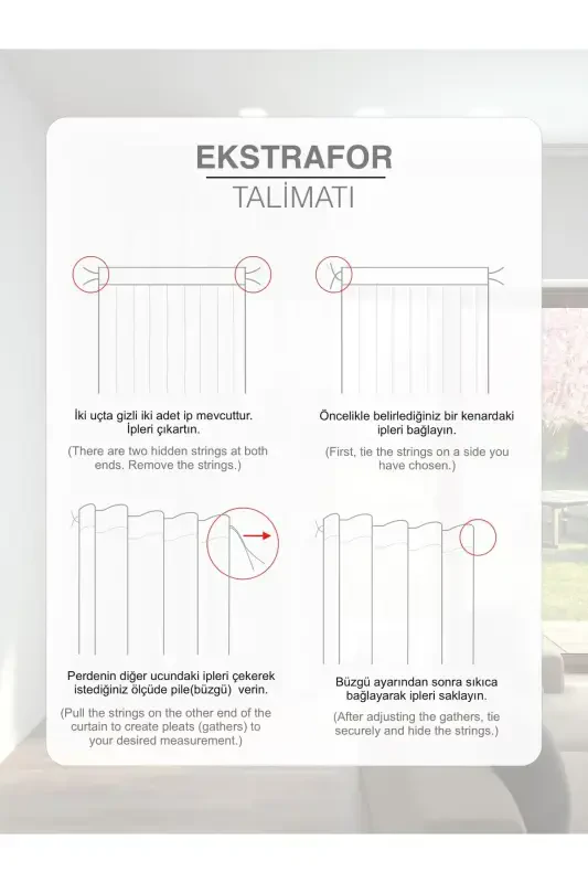 Cream Color Linen Look Plain Tulle Curtain Does Not Need Ironing-CREAM - 4