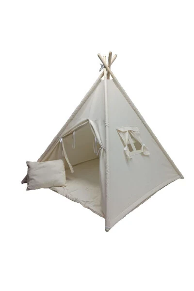 Cream Color Non-Tipping Non-Collapsing Kids Play Tent - 4