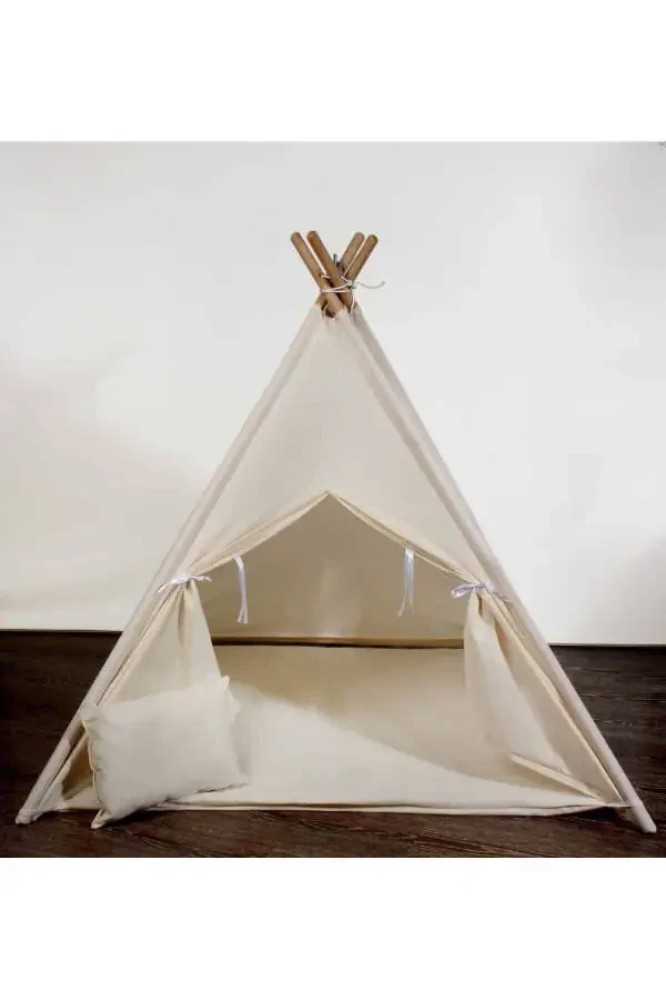 Cream Color Non-Tipping Non-Collapsing Kids Play Tent - 5