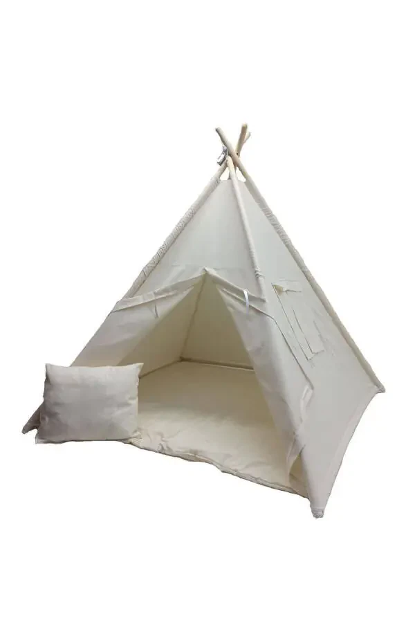 Cream Color Non-Tipping Non-Collapsing Kids Play Tent - 6