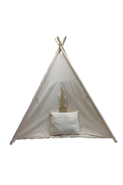 Cream Color Non-Tipping Non-Collapsing Kids Play Tent - 7