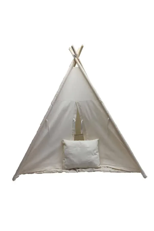 Cream Color Non-Tipping Non-Collapsing Kids Play Tent - 7
