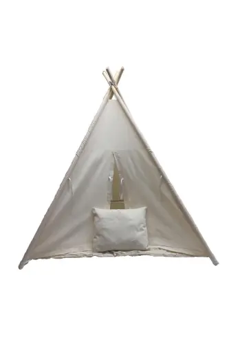 Cream Color Non-Tipping Non-Collapsing Kids Play Tent - 1