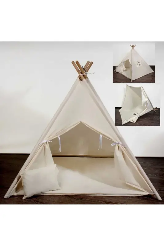 Cream Color Non-Tipping Non-Collapsing Kids Play Tent - 3