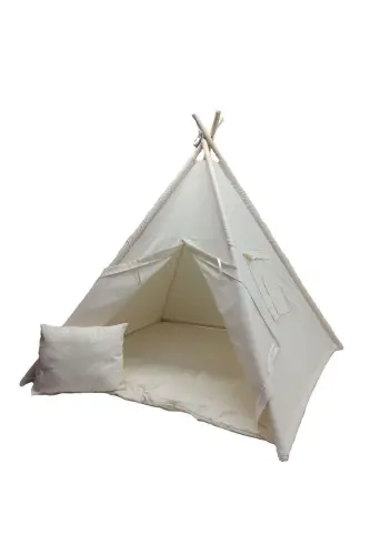 Cream Color Non-Tipping Non-Collapsing Kids Play Tent - 7