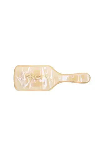 Cream Colored Wavy Patterned Bamboo Toothed Acetate Comb - 2