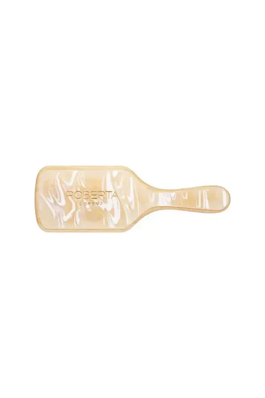 Cream Colored Wavy Patterned Bamboo Toothed Acetate Comb - 2