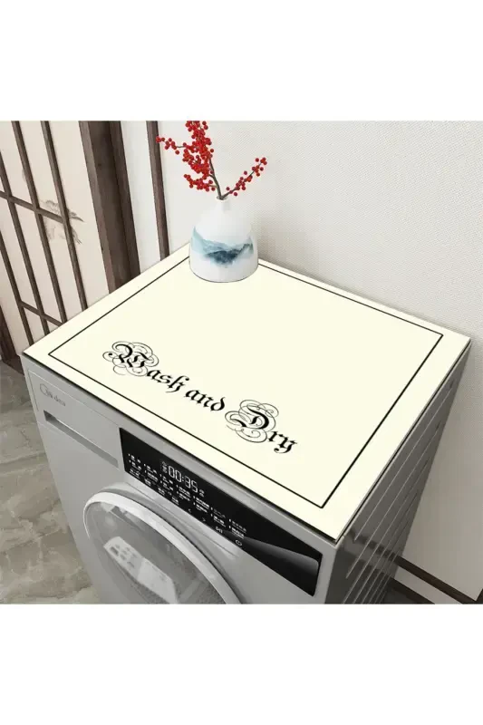 Cream Dryer Washing Machine Cover Protection Mat Waterproof Non-slip Washable-PATTERN - ELSE HALI