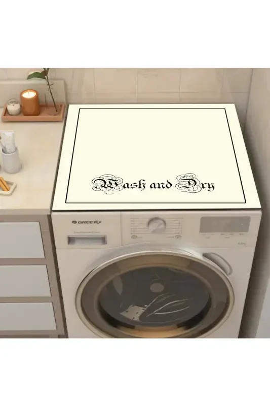 Cream Dryer Washing Machine Cover Protection Mat Waterproof Non-slip Washable-PATTERN - 2