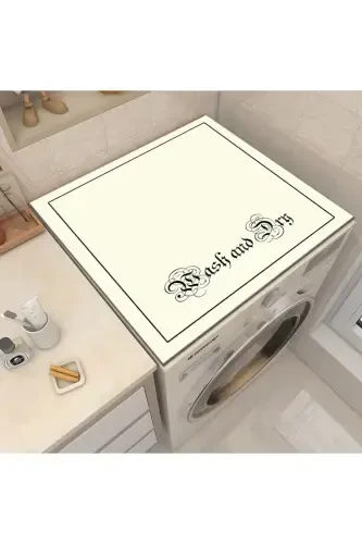 Cream Dryer Washing Machine Cover Protection Mat Waterproof Non-slip Washable-PATTERN - 3