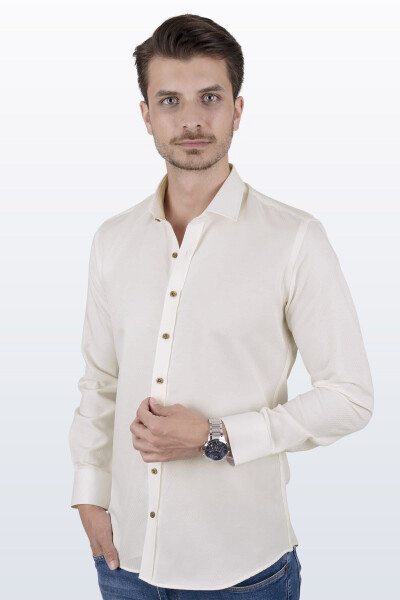 Cream Slim Fit Gift Boxed Men's Shirt - 6