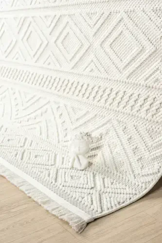 Cream Soft Woven Carpet Rug Living Room Kitchen Hallway Runner Woven Machine Carpet 0018-Cream 20 - 2