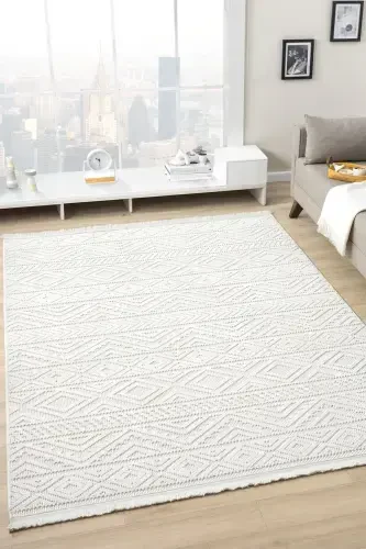Cream Soft Woven Carpet Rug Living Room Kitchen Hallway Runner Woven Machine Carpet 0018-Cream 20 - 8