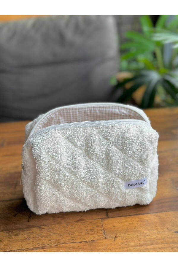 Cream Towel Makeup Bag - Large Size - 25