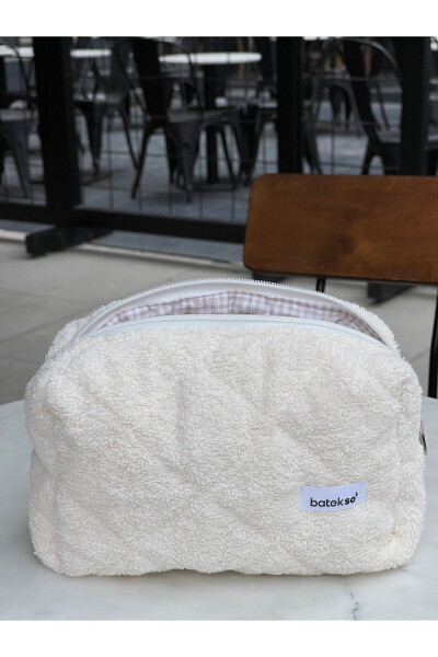 Cream Towel Makeup Bag - Large Size - 11