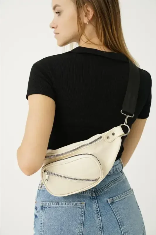 Cream Women's Waist and Crossbody Bag-Cream - 3