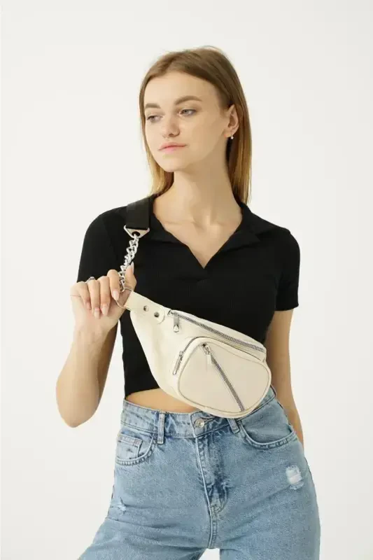 Cream Women's Waist and Crossbody Bag-Cream - 4