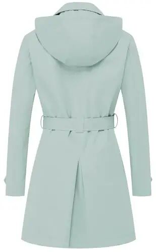 CREATMO US Women's Trench Coat Double-Breasted Classic Lapel Overcoat Belted Slim Outerwear Coat with Detachable Hood - CREATMO (1)