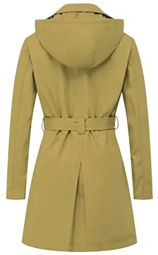 CREATMO US Women's Trench Coat Double-Breasted Classic Lapel Overcoat Belted Slim Outerwear Coat with Detachable Hood - CREATMO (1)