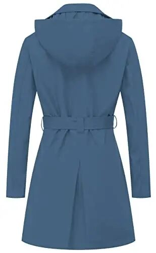 CREATMO US Women's Trench Coat Double-Breasted Classic Lapel Overcoat Belted Slim Outerwear Coat with Detachable Hood - CREATMO (1)