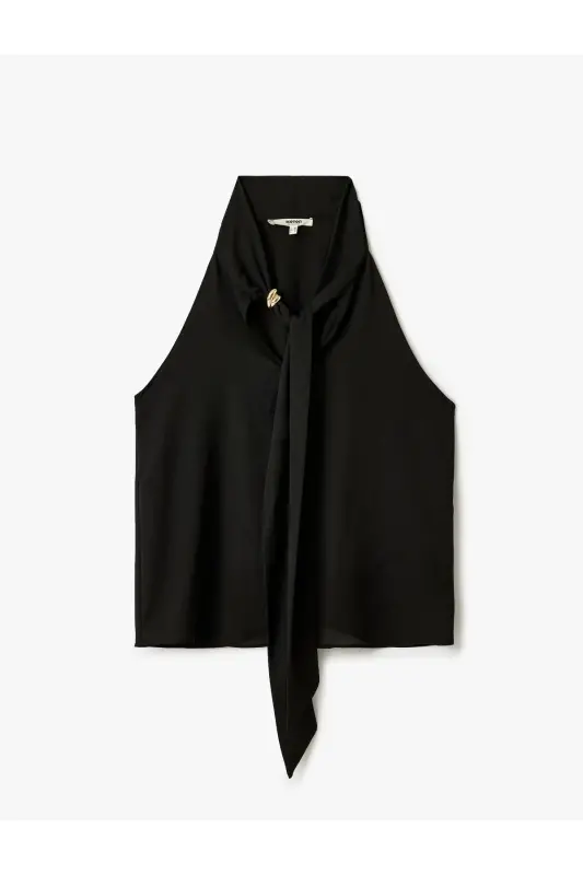 Crepe Fabric Accessory Detailed Scarf Tying Detailed - 3