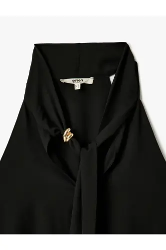 Crepe Fabric Accessory Detailed Scarf Tying Detailed - 5