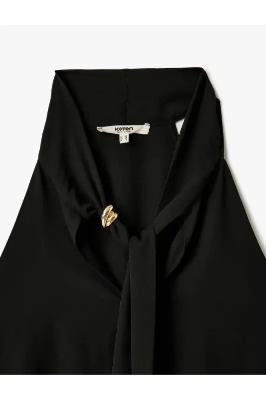 Crepe Fabric Accessory Detailed Scarf Tying Detailed - 5