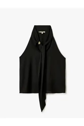 Crepe Fabric Accessory Detailed Scarf Tying Detailed - 3