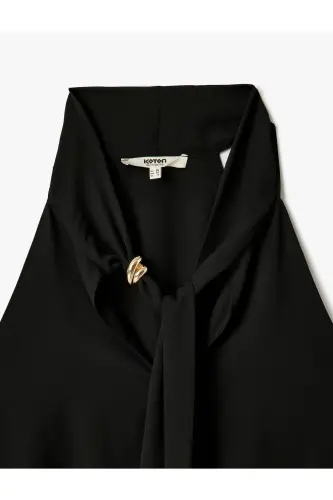 Crepe Fabric Accessory Detailed Scarf Tying Detailed - 5