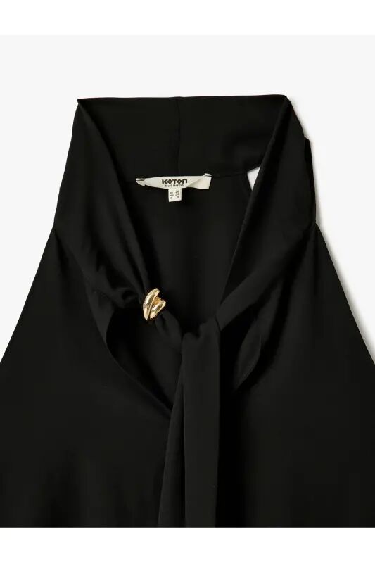 Crepe Fabric Accessory Detailed Scarf Tying Detailed - 5