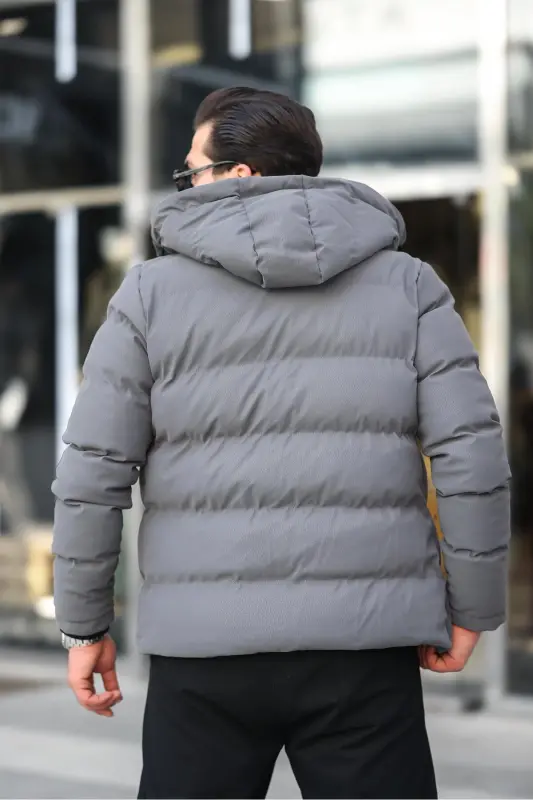 Crested Carbon Leather Jacket Hooded PLDP 2959-GRAY - 10