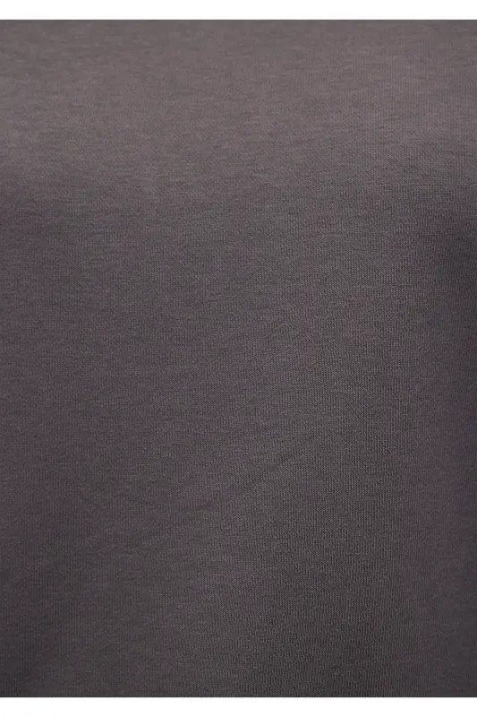 Crew Neck Anthracite Basic Sweatshirt 1611770-86560-Gray - 7