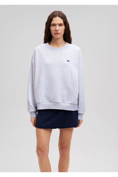 Crew Neck Basic Grey Sweatshirt 1S10087-80196 - 25