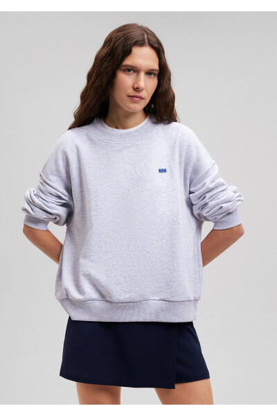 Crew Neck Basic Grey Sweatshirt 1S10087-80196 - 16