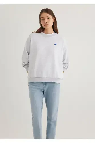 Crew Neck Basic Grey Sweatshirt 1S10087-80196 - MAVI (1)