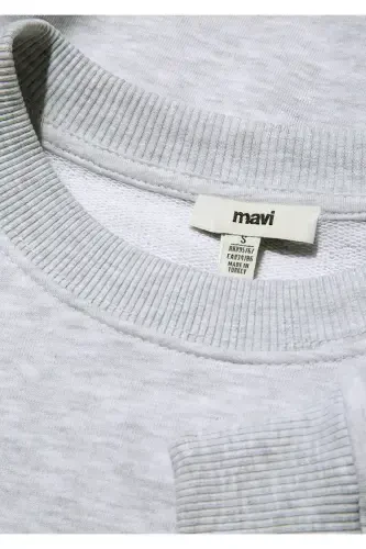 Crew Neck Basic Grey Sweatshirt 1S10087-80196 - 6