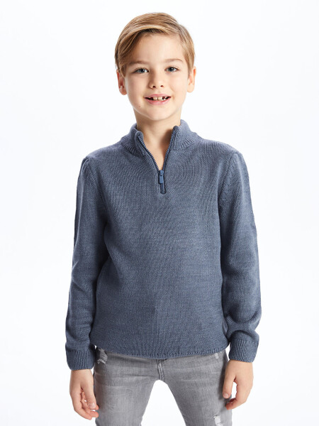 Crew Neck Basic Long Sleeve Boys Knit Sweater - 9