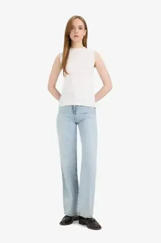 Crew Neck Basic Plain Tank Top-Ecru - 1