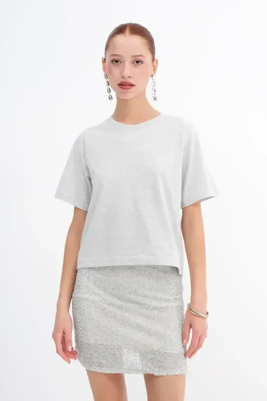 Crew Neck Basic T-shirt P1002-e8 - 2